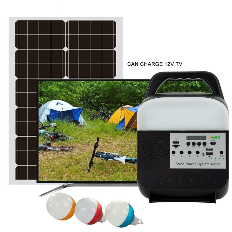 12W家のためのライトが付いている携帯用Solar Energyパネルの非常灯システム