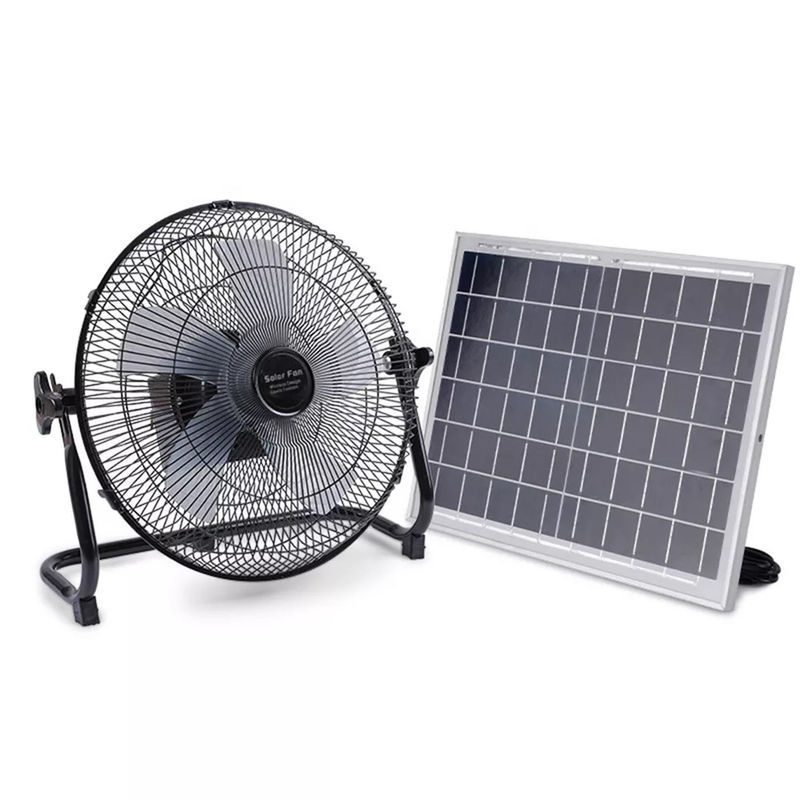 12Inch携帯用無線太陽再充電可能なテーブル ファンのパネルは世帯のための二重入力に動力を与えた