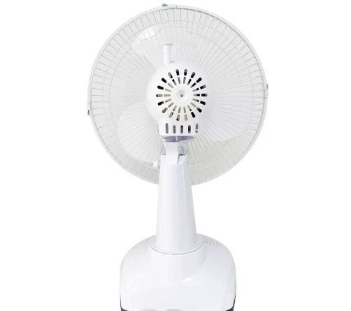 12インチの再充電可能な力銀行機能ポータブルが付いている太陽充満テーブルの扇風機