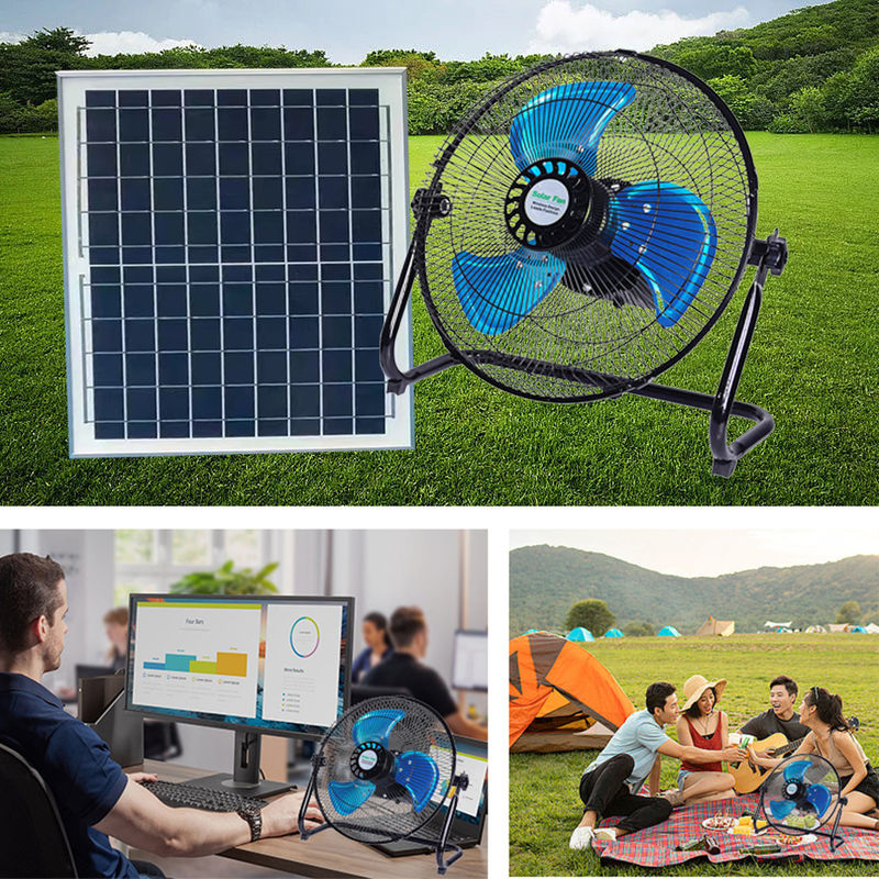 15W 12の速度の太陽家の照明装置ファンは12インチ パネルとの再充電可能台に置く