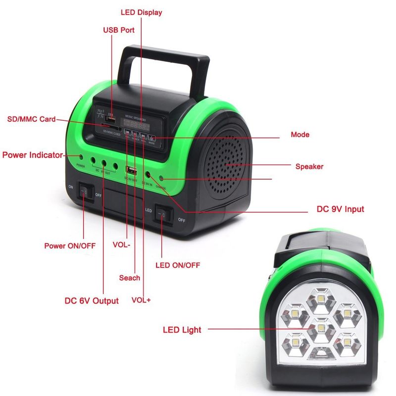 FCC EMC 5W 6V携帯用Solar Energyランプ12PCS SMD LED車のボートの太陽軽いキット