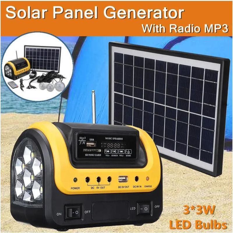 FCC EMC 5W 6V携帯用Solar Energyランプ12PCS SMD LED車のボートの太陽軽いキット