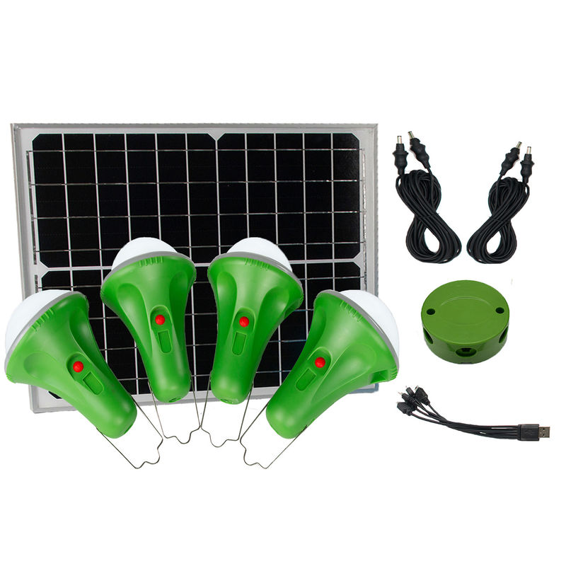 4つのランプが付いている導かれた軽い太陽エネルギーのキットの太陽電池パネル充満家の照明装置力の屋内キット