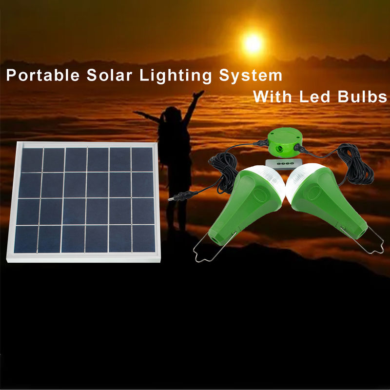 モノラル太陽電池パネルが付いているセリウムROHS 10W 5V 2pcs*3Wの球根の太陽軽いキット