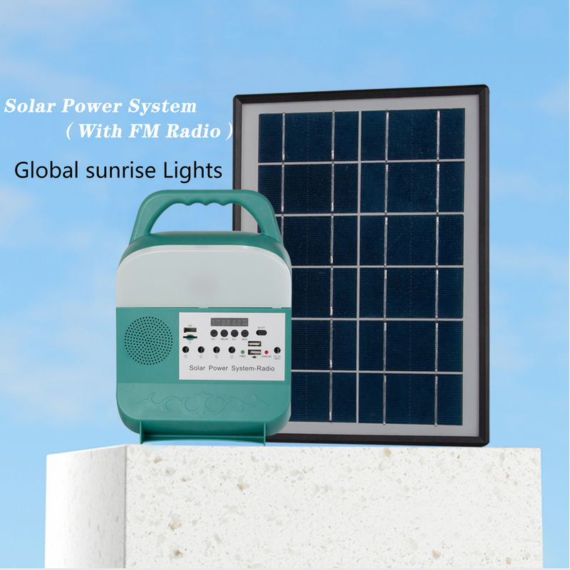 スピーカーFMのラジオが付いている3pcs携帯用5W太陽発電機の家の照明装置3.7V