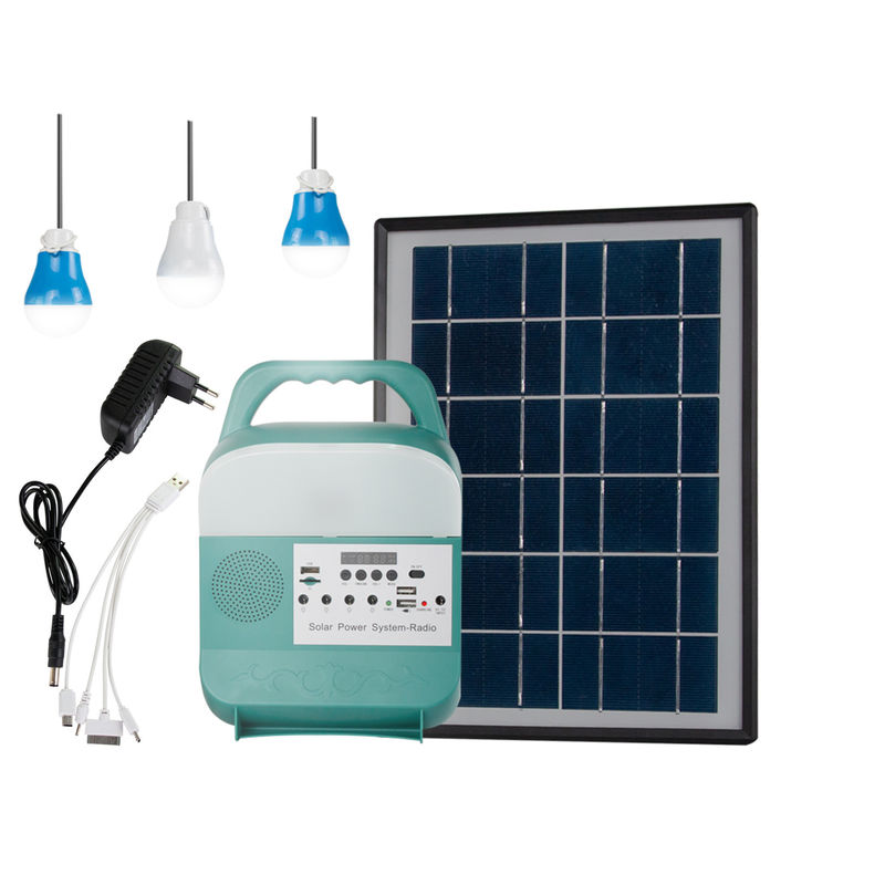 スピーカーFMのラジオが付いている3pcs携帯用5W太陽発電機の家の照明装置3.7V