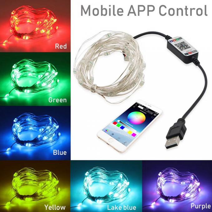 低電圧装飾的な色ランプのひもの卸売が付いている新しいLEDの銅ランプUSBの屋外の防水ランプ