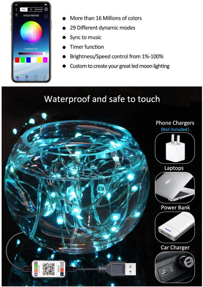 低電圧装飾的な色ランプのひもの卸売が付いている新しいLEDの銅ランプUSBの屋外の防水ランプ
