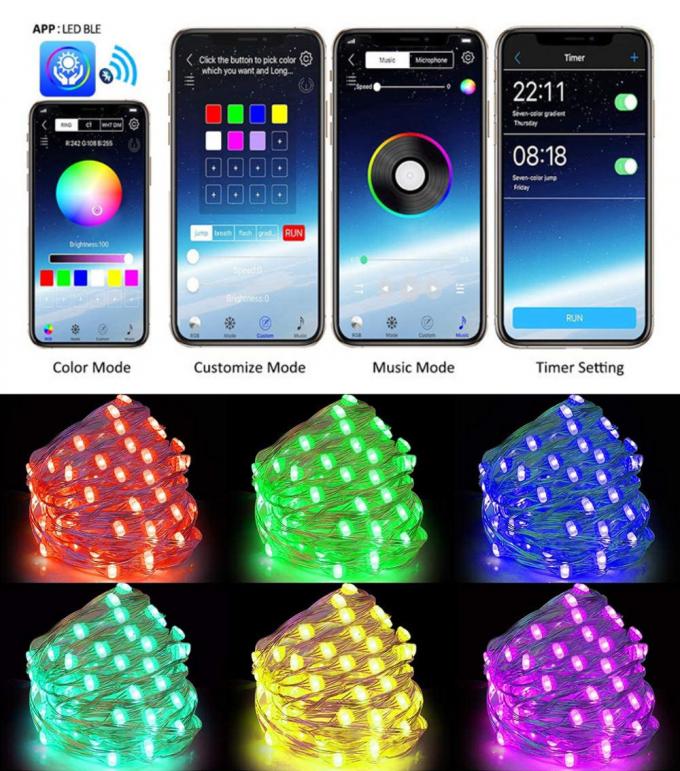 低電圧装飾的な色ランプのひもの卸売が付いている新しいLEDの銅ランプUSBの屋外の防水ランプ