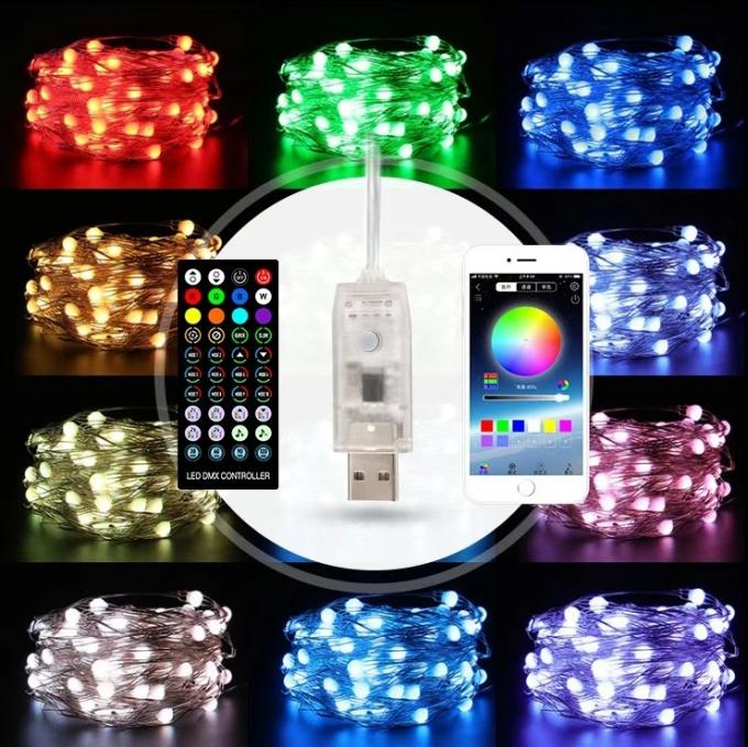 低電圧装飾的な色ランプのひもの卸売が付いている新しいLEDの銅ランプUSBの屋外の防水ランプ