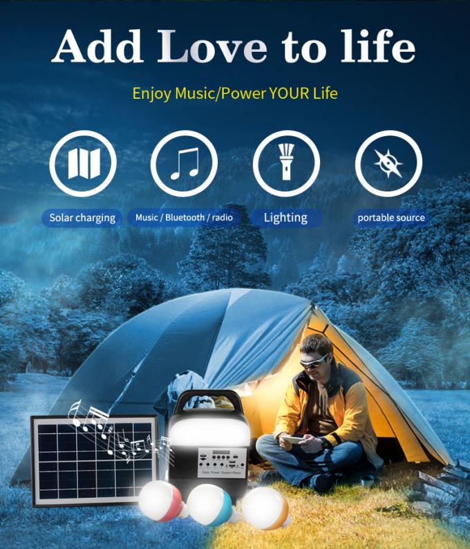 TFカード/二重USBのジャック/Bluetooth/MP3プレーヤーの/FMのラジオが付いている小さい太陽照明装置