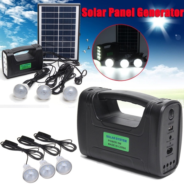 太陽電池パネルの発電機ライト太陽屋内ライトはそれをあなた自身太陽キット3W 4W 5W太陽Light+3PCS太陽ランプする