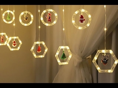 Hexagonal curtain lamp
